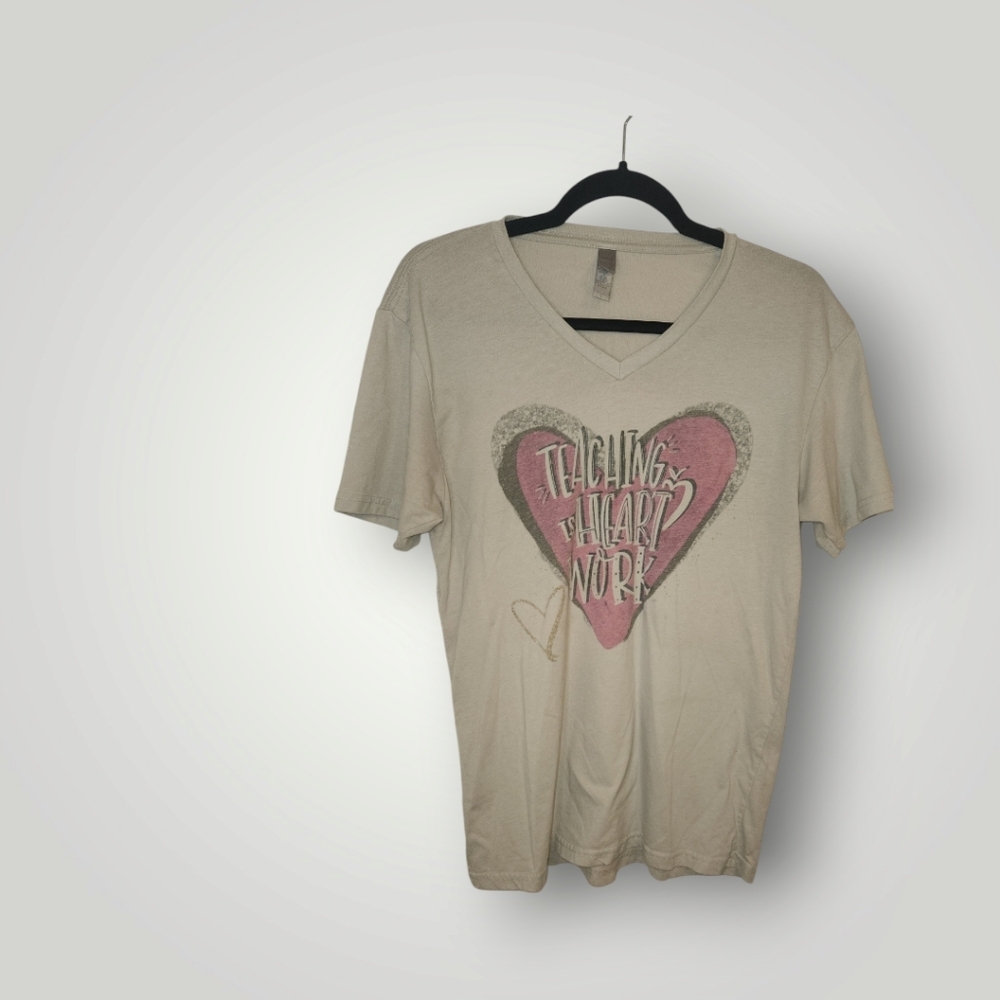 Teaching is Heart Work graphic tee size M